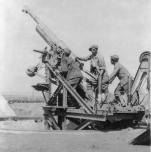 A French 75mm anti-aircraft gun—not to be confused with the cocktail.