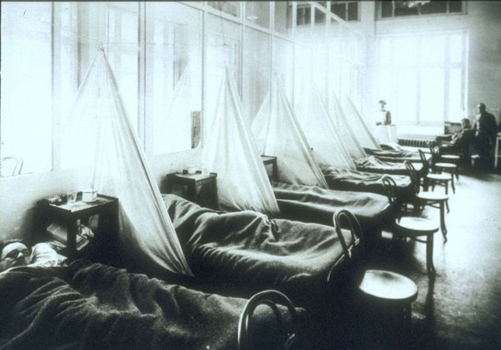 Flu victims from the AEF at a U.S. Army Camp Hospital in Aix-les-Bains, France, 1918.